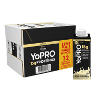 Caixa com 12 unidades YoPRO Bebida Láctea UHT Baunilha 15g de proteínas 250ml