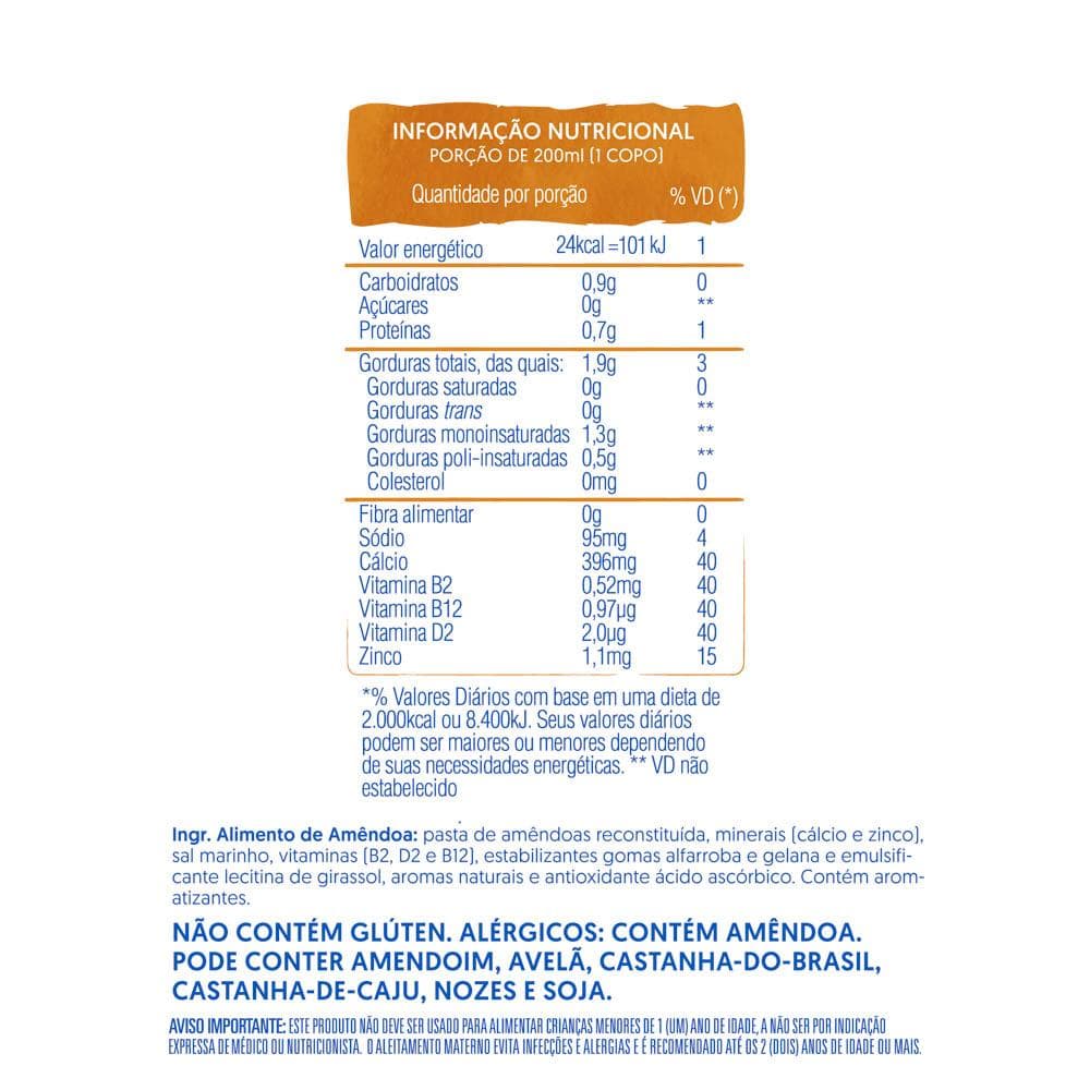 Bebida Vegetal: Silk Amêndoa Sem Açúcar 1L | Mundo Danone