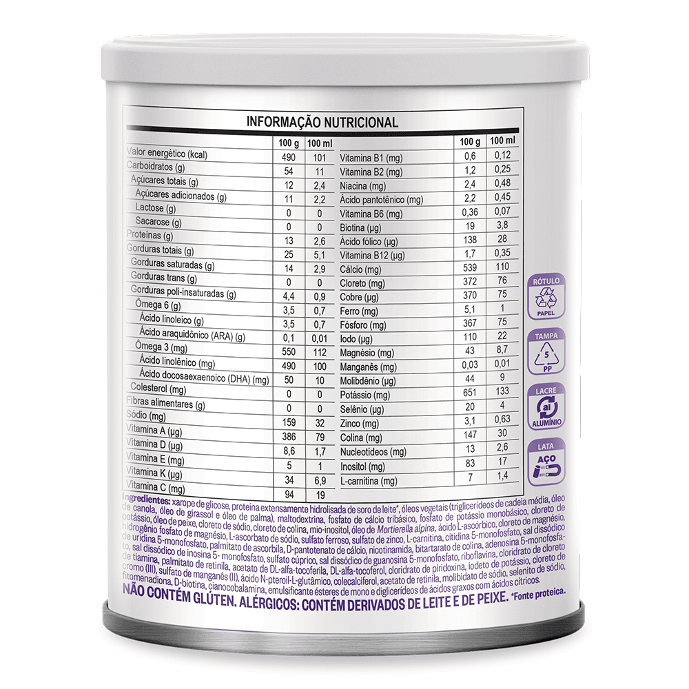 Imagem Tabela Nutricional Pregomin Plus 1kcal/ml