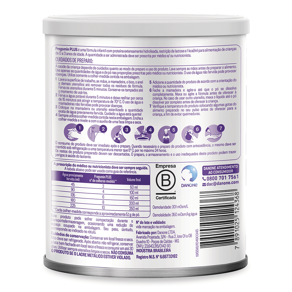 Imagem Traseira Pregomin Plus 1kcal/ml